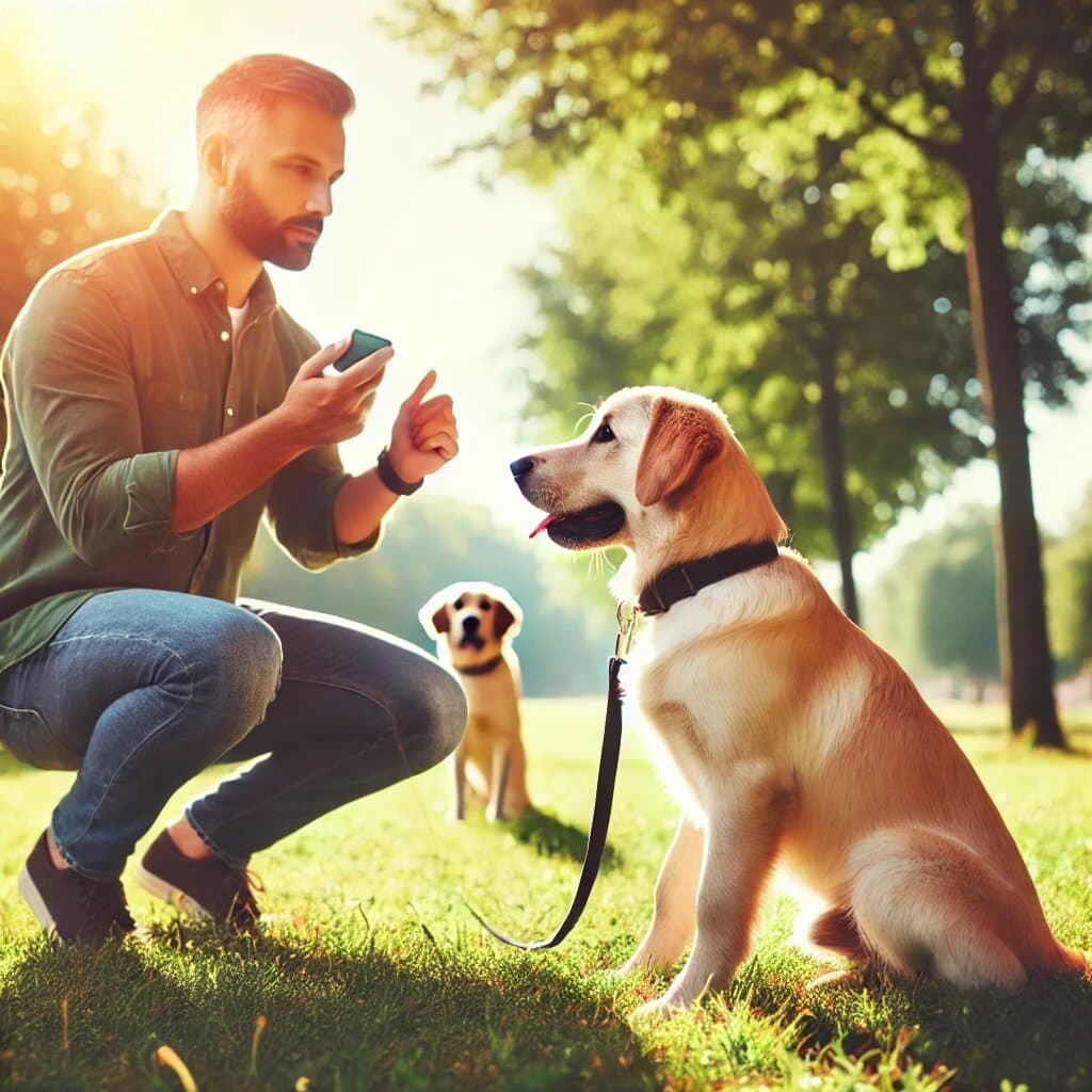 Basic command training for dogs